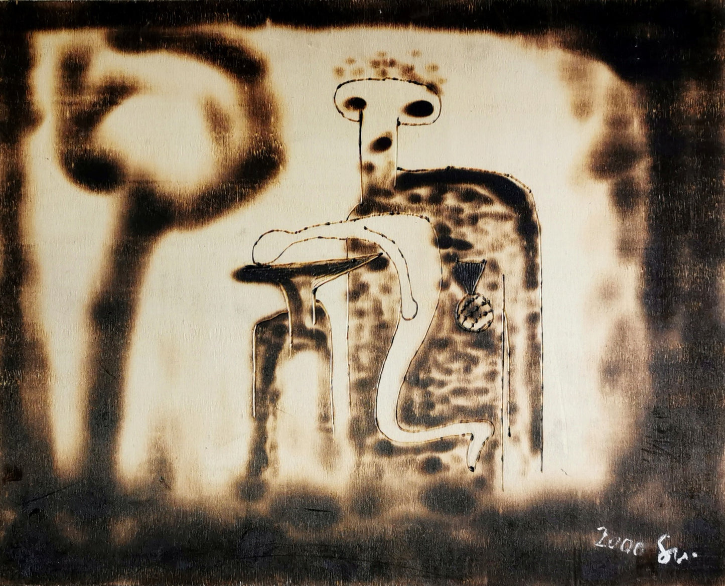 Geist vor Flasche mit Orden