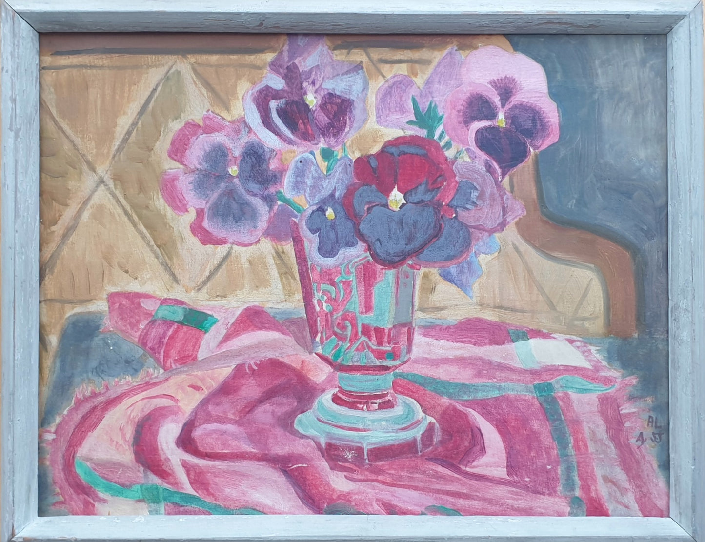 Bunte Blumen im Glas