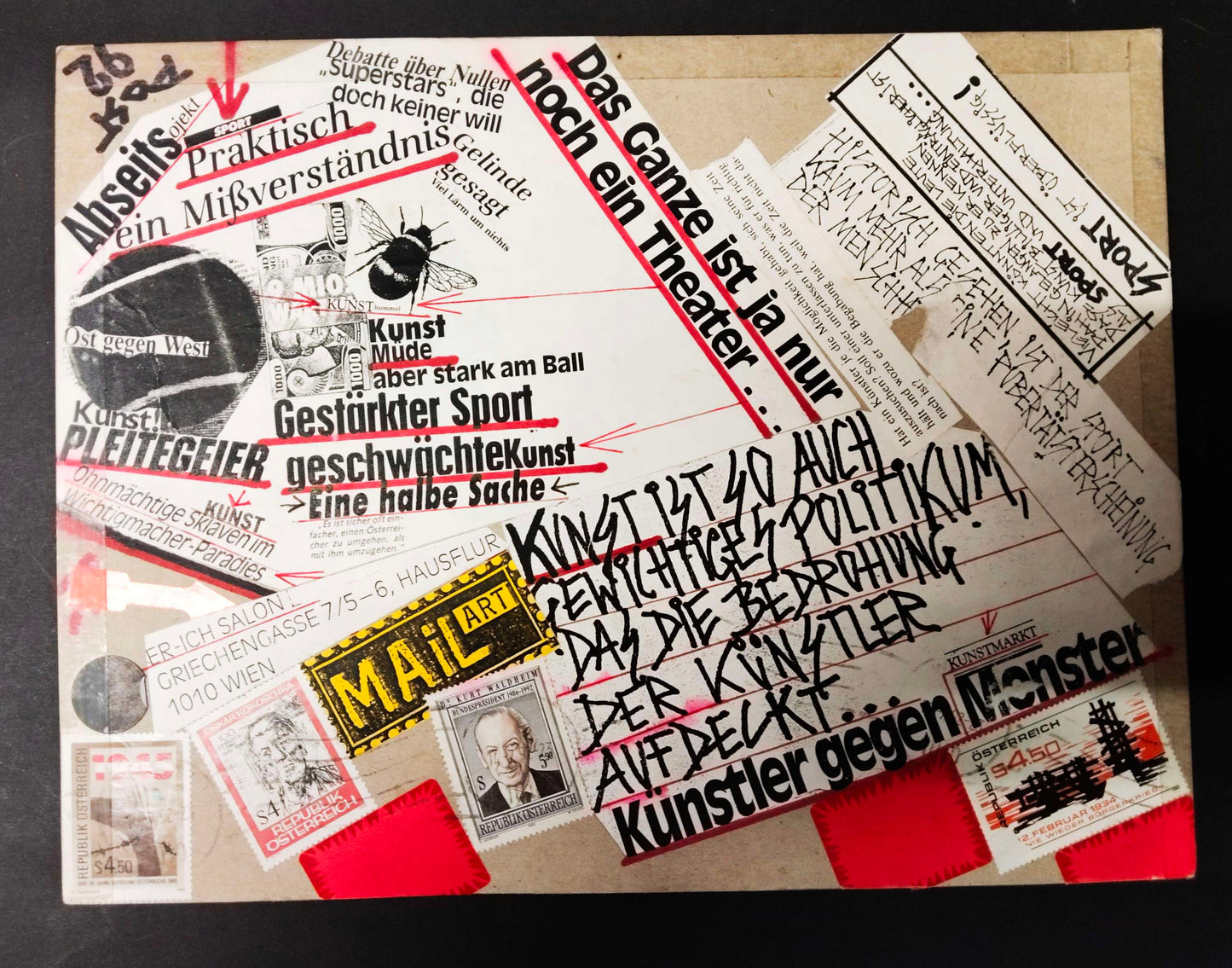 Mail Art gegen Kitsch am Nachtkastl – Wiener Kunstmarkt schlechte Zahlungsmoral