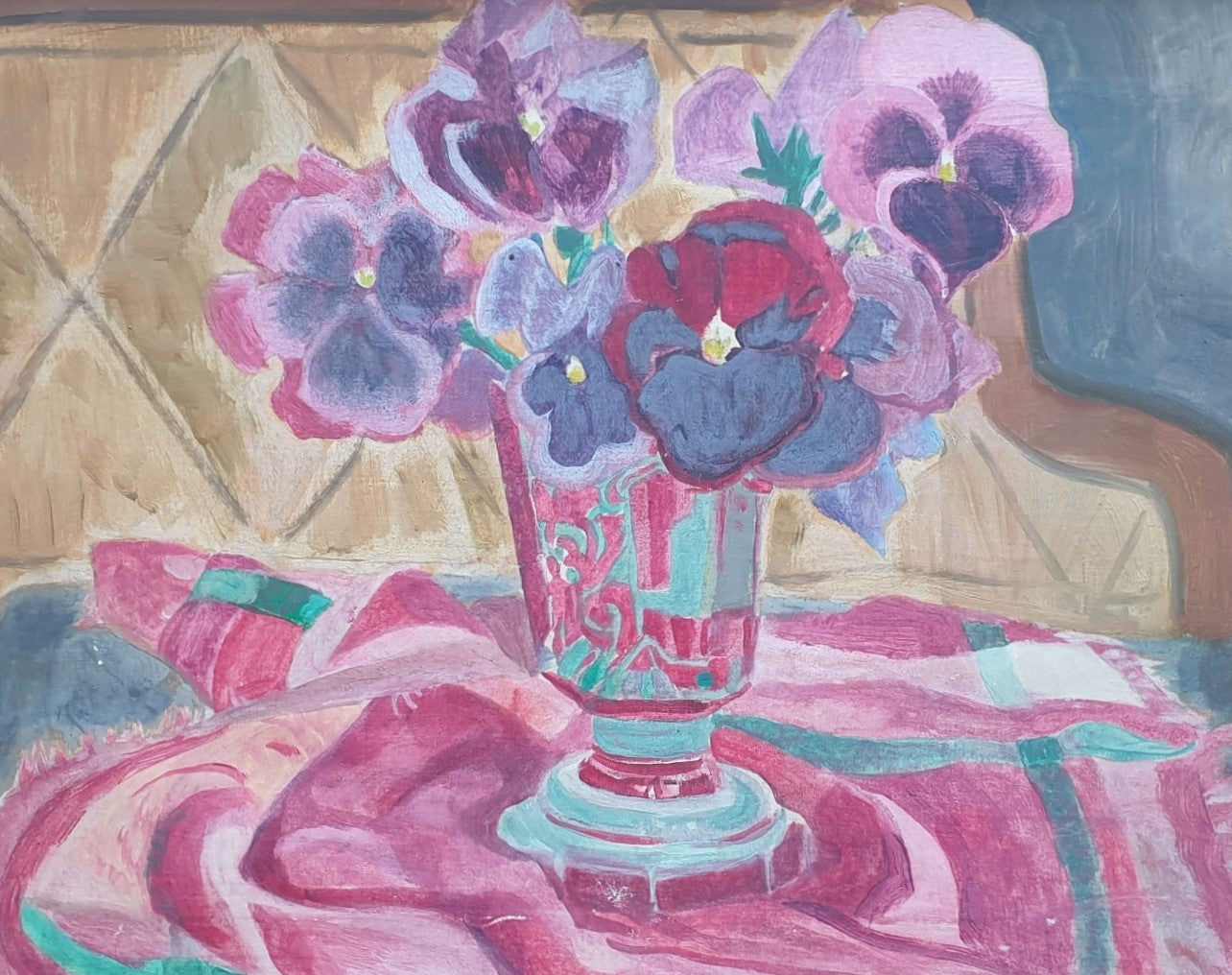 Bunte Blumen im Glas