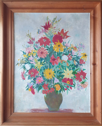 Sommerblumen in Tonvase
