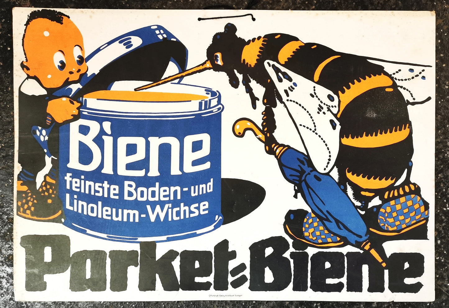 Werbeschild „Parket-Biene“