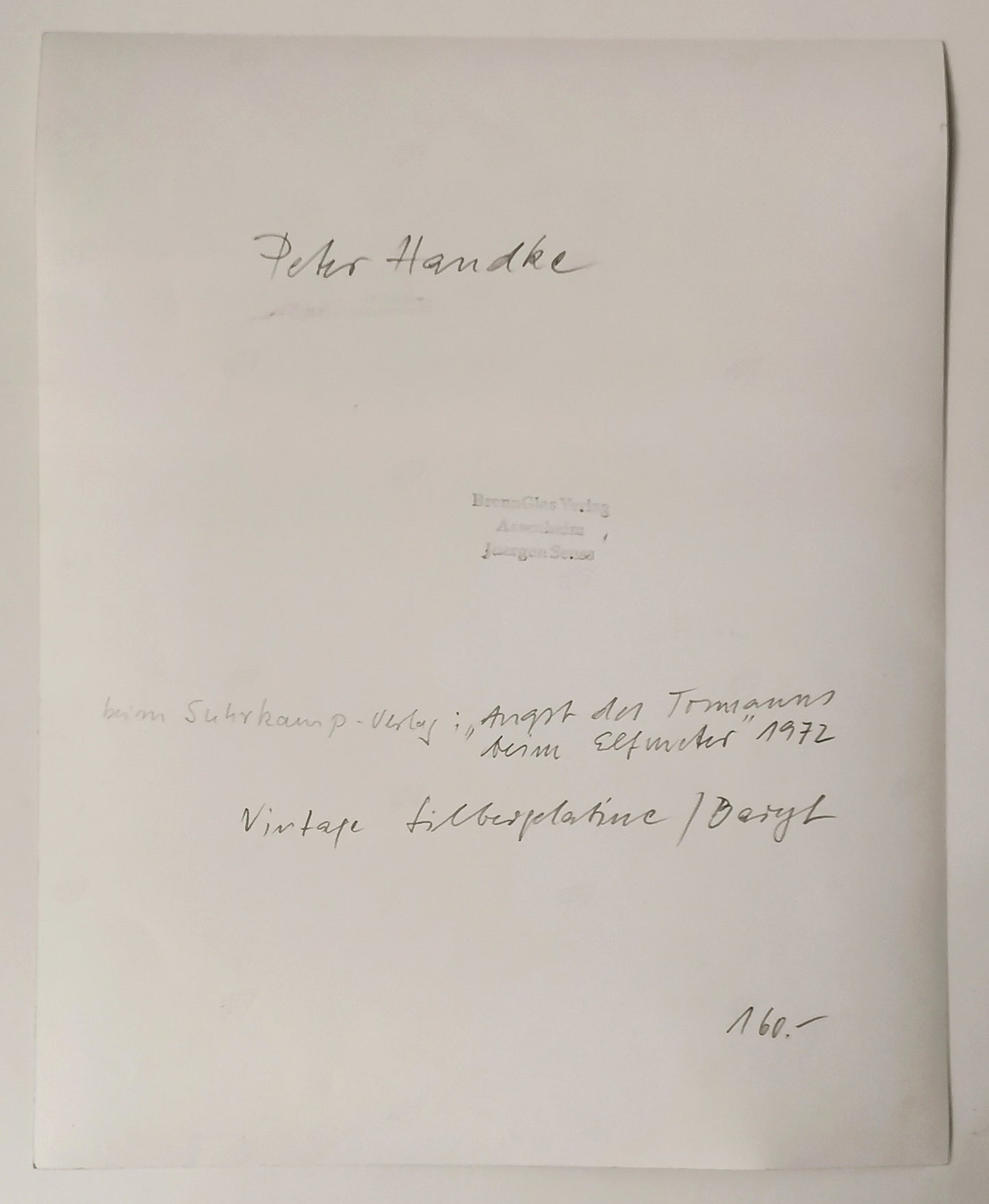 Peter Handke beim Suhrkamp-Verlag