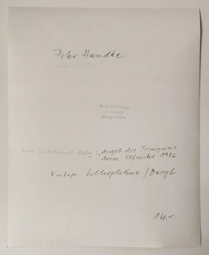 Peter Handke beim Suhrkamp-Verlag