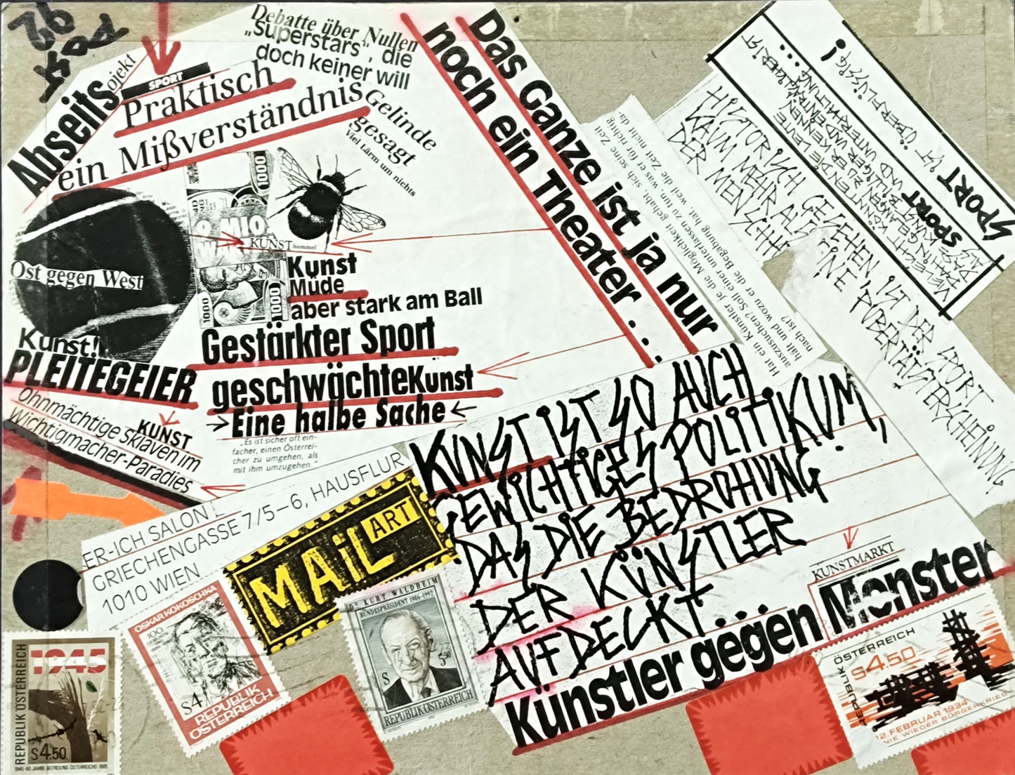 Mail Art gegen Kitsch am Nachtkastl – Wiener Kunstmarkt schlechte Zahlungsmoral