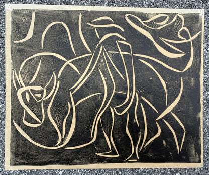 o.T / Mann mit Stier