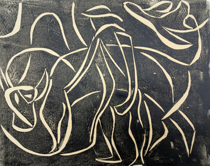 o.T / Mann mit Stier